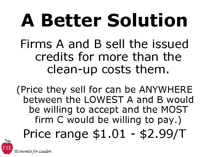 A Better Solution Firms A and B sell the issued credits for more than