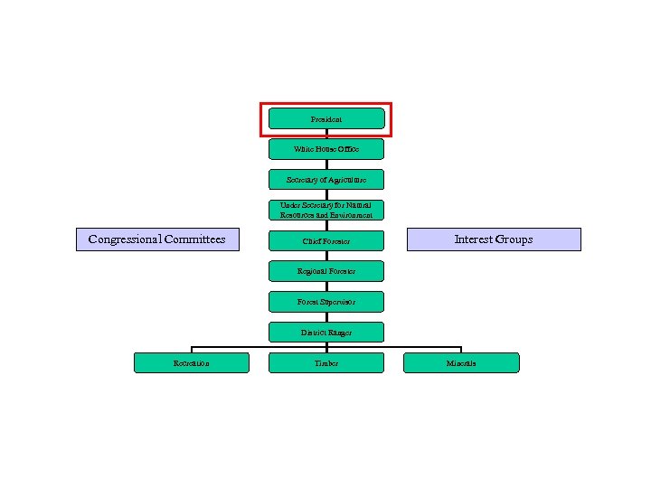 President White House Office Secretary of Agriculture Under Secretary for Natural Resources and Environment