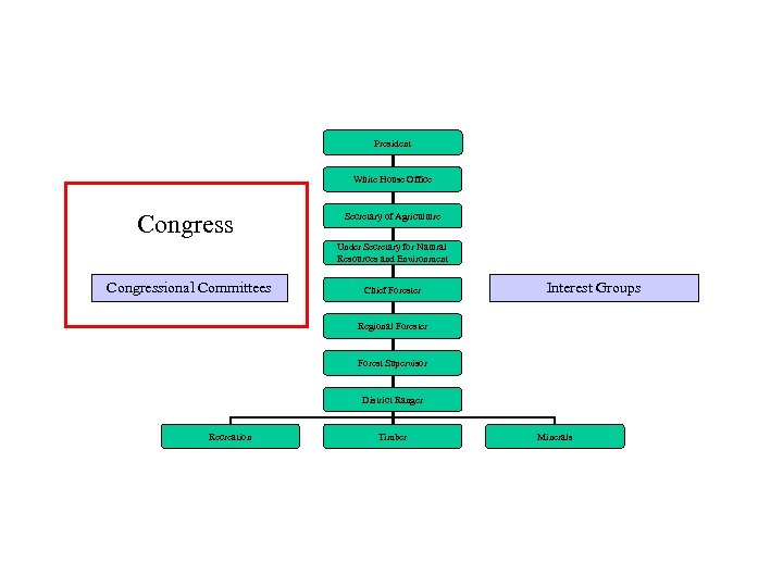 President White House Office Congress Secretary of Agriculture Under Secretary for Natural Resources and
