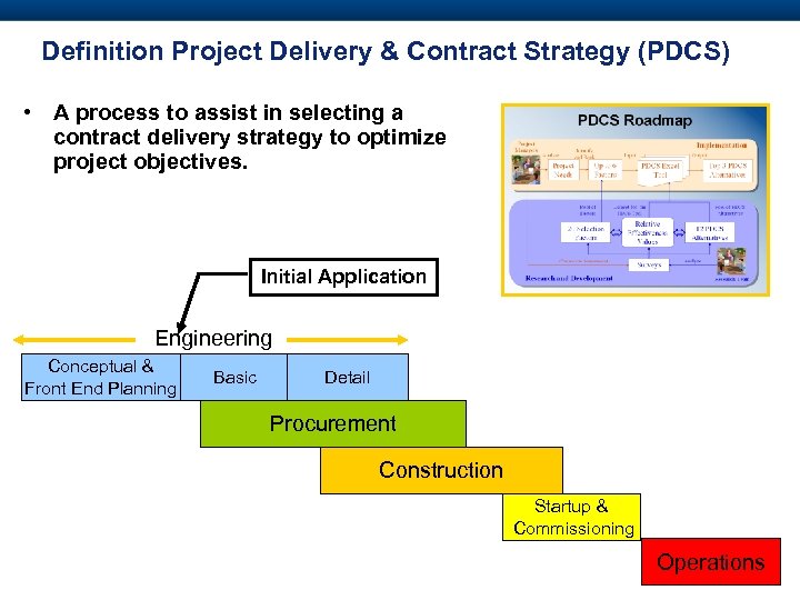 Definition Project Delivery & Contract Strategy (PDCS) • A process to assist in selecting