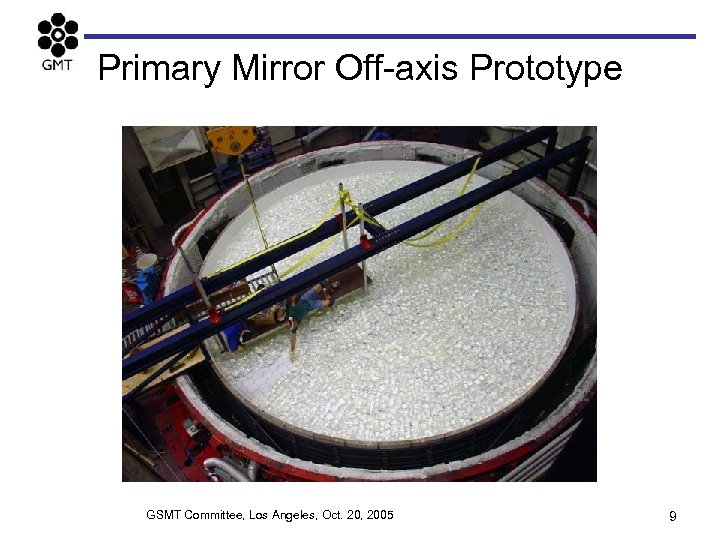 Primary Mirror Off-axis Prototype GSMT Committee, Los Angeles, Oct. 20, 2005 9 