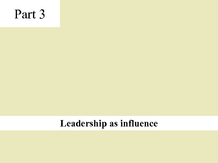 Part 3 Leadership as influence 