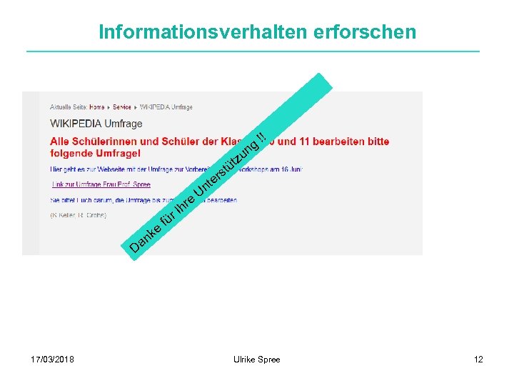 Informationsverhalten erforschen ng !! u tz ü t e k an r fü e