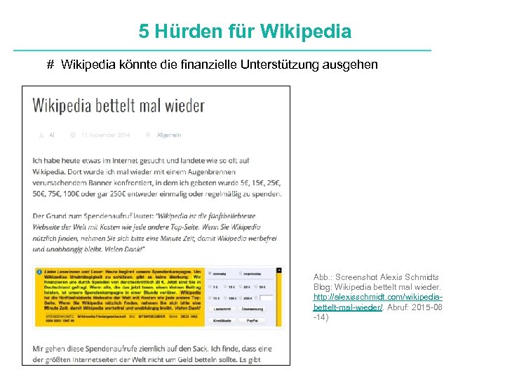 5 Hürden für Wikipedia # Wikipedia könnte die finanzielle Unterstützung ausgehen Definitionen Abb. :
