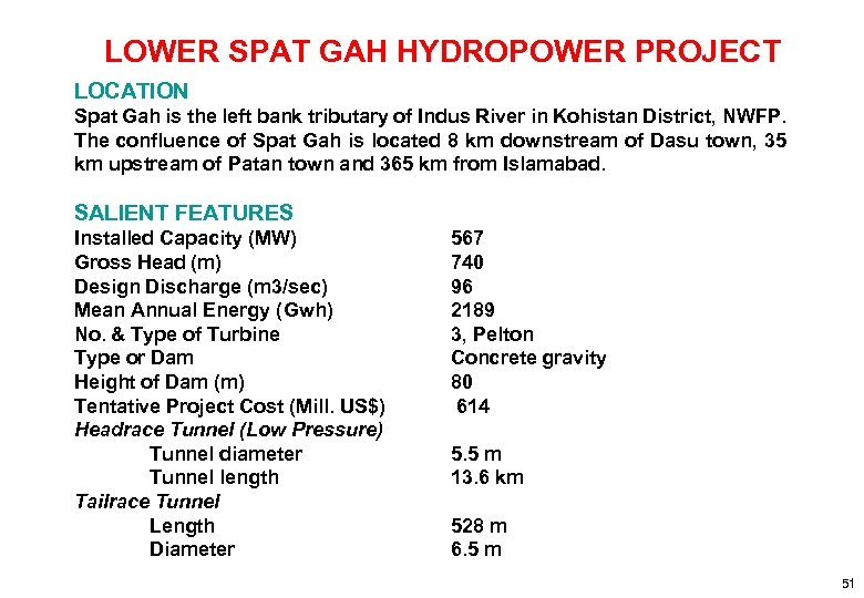 LOWER SPAT GAH HYDROPOWER PROJECT LOCATION Spat Gah is the left bank tributary of