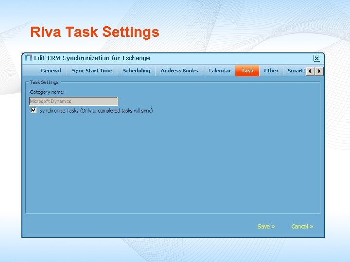 Riva Task Settings 