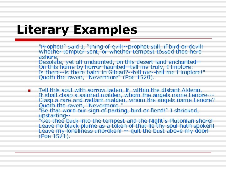 Literary Examples 