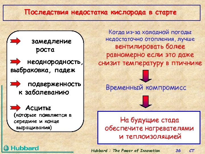 Последствия недостатка кислорода в старте замедление роста неоднородность, выбраковка, падеж подверженность к заболеванию Когда