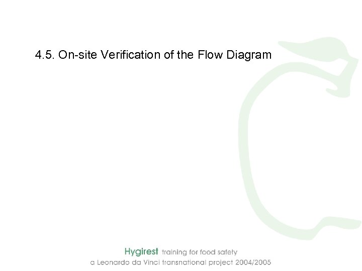 4. 5. On-site Verification of the Flow Diagram 