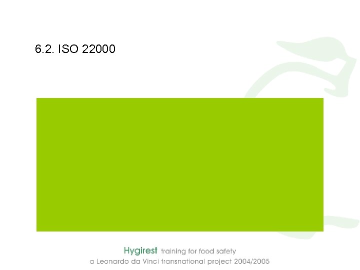 6. 2. ISO 22000 