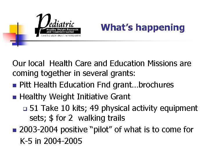 What’s happening Our local Health Care and Education Missions are coming together in several