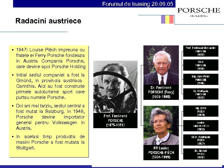 Forumul de leasing 20. 09. 05 Radacini austriece § 1947: Louise Piëch impreuna cu