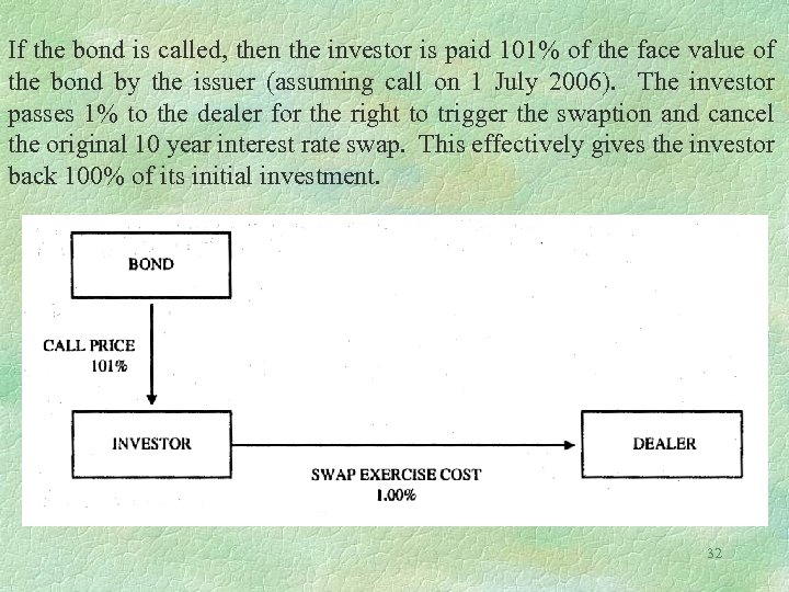 If the bond is called, then the investor is paid 101% of the face