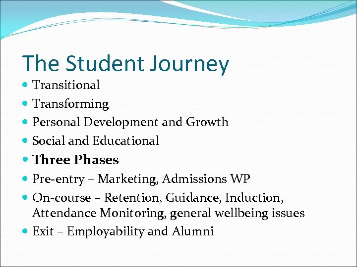 The Student Journey Transitional Transforming Personal Development and Growth Social and Educational Three Phases