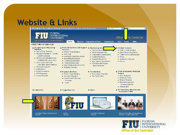 Website & Links Office of the Controller 