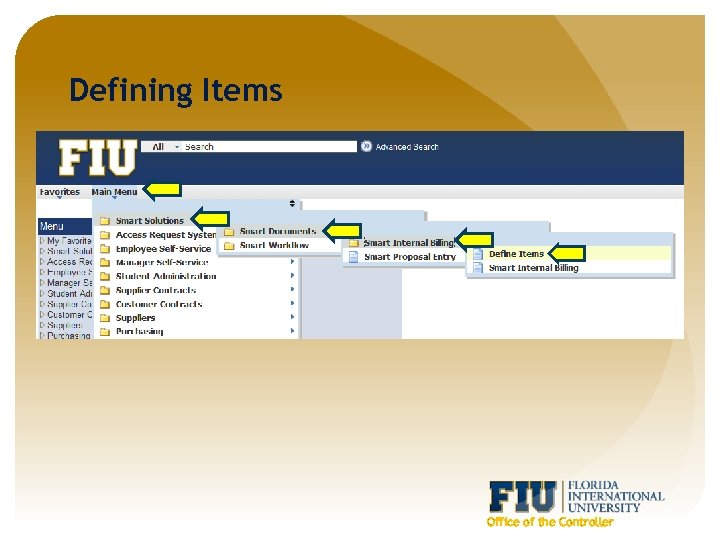 Defining Items Office of the Controller 