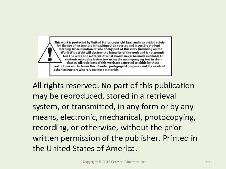 All rights reserved. No part of this publication may be reproduced, stored in a