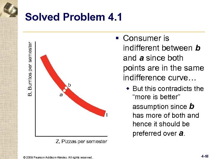 B, Burritos per semester Solved Problem 4. 1 § Consumer is indifferent between b