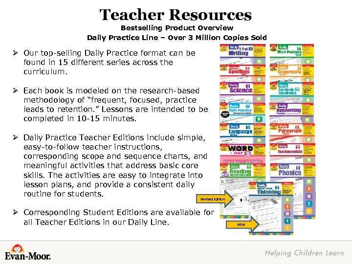 Teacher Resources Bestselling Product Overview Daily Practice Line – Over 3 Million Copies Sold