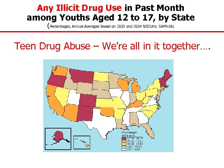Any Illicit Drug Use in Past Month among Youths Aged 12 to 17, by