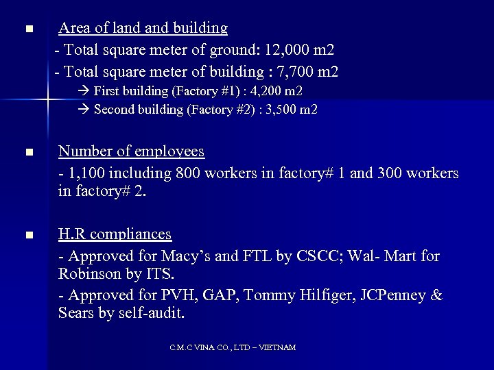 n Area of land building - Total square meter of ground: 12, 000 m