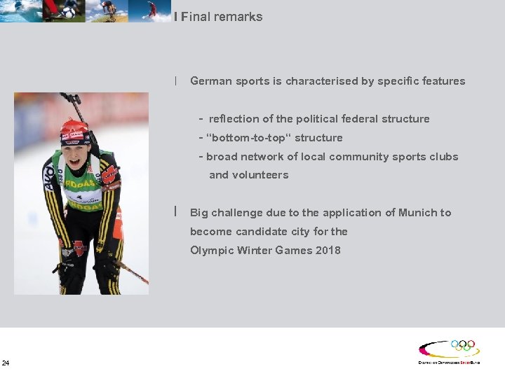 I Final remarks ׀ German sports is characterised by specific features - reflection of