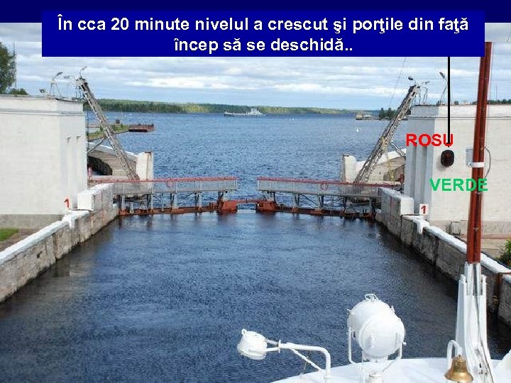 În cca 20 minute nivelul a crescut şi porţile din faţă încep să se