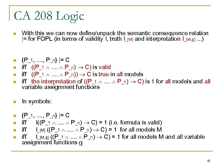 Ca 8 Logic First Order Predicate Logic Kate Is