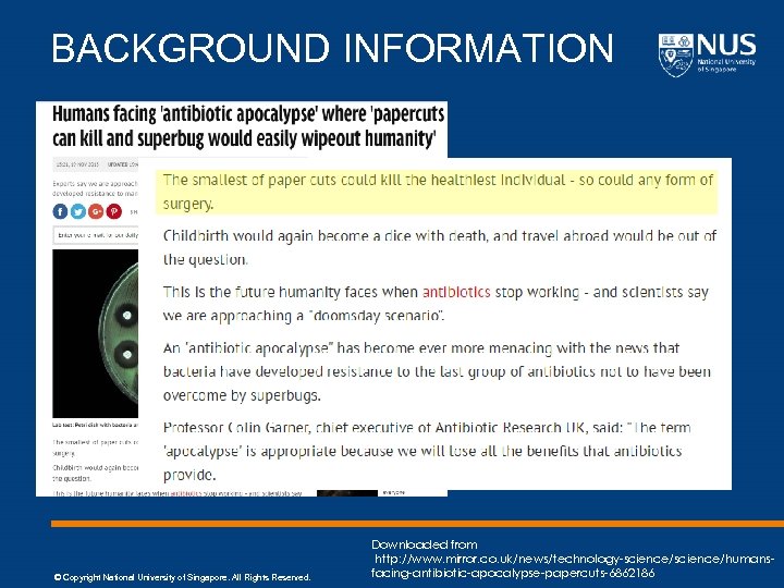 BACKGROUND INFORMATION © Copyright National University of Singapore. All Rights Reserved. Downloaded from http: