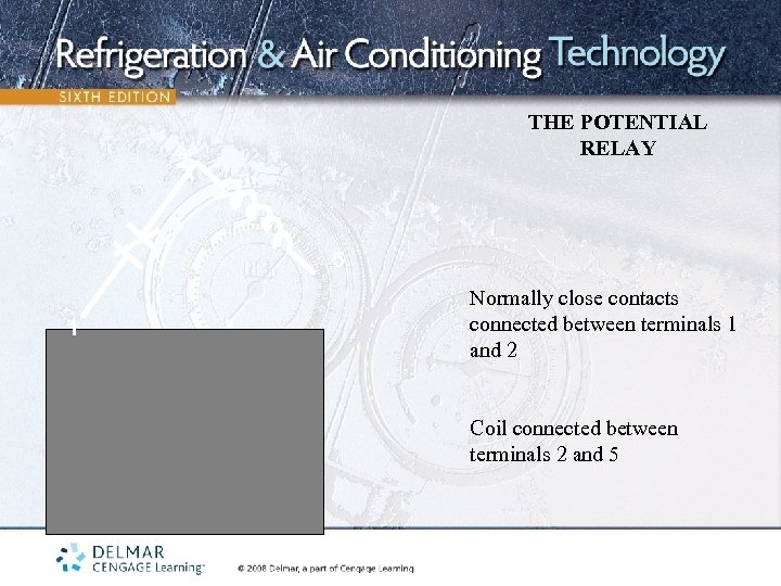 THE POTENTIAL RELAY 2 5 1 Normally close contacts connected between terminals 1 and