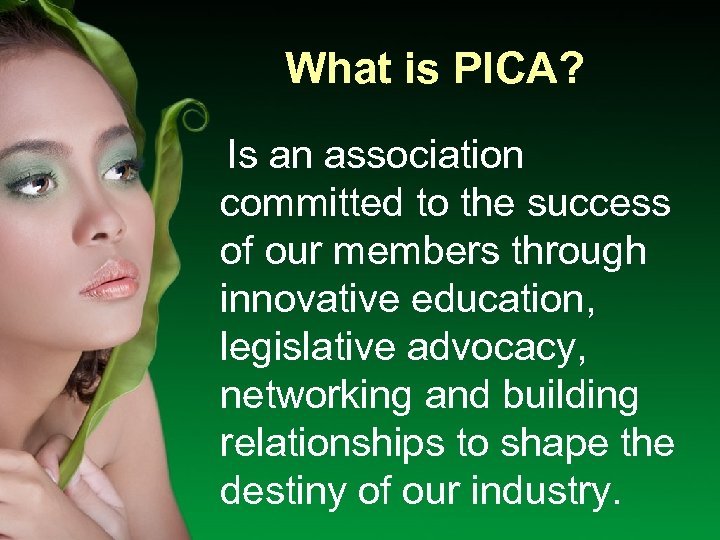 What is PICA? Is an association committed to the success of our members through