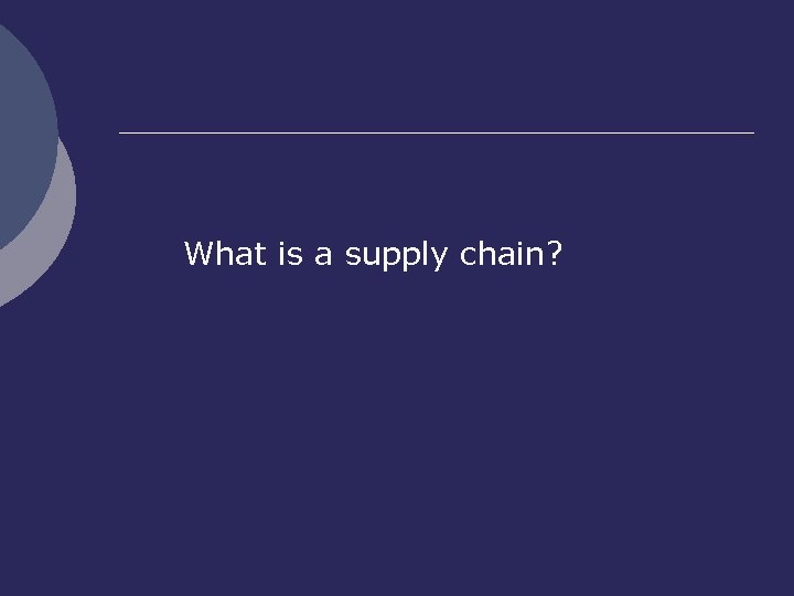 What is a supply chain? 