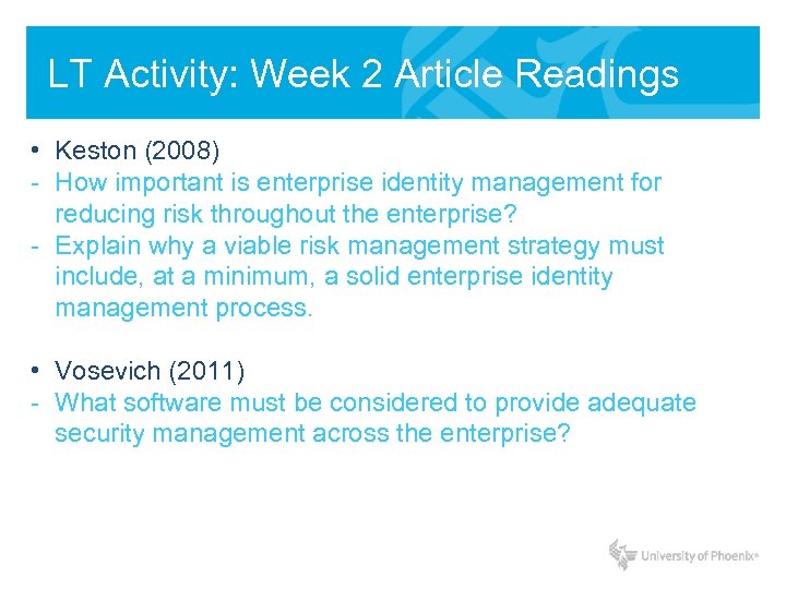 LT Activity: Week 2 Article Readings • Keston (2008) - How important is enterprise