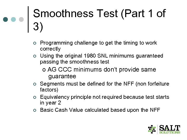 Smoothness Test (Part 1 of 3) ¢ ¢ Programming challenge to get the timing