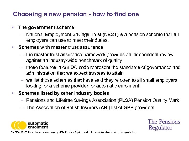  Choosing a new pension - how to find one • • • The