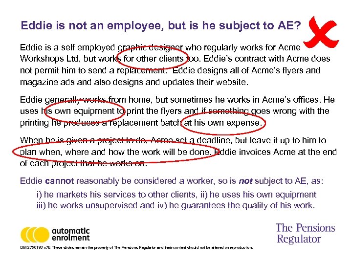  Eddie is not an employee, but is he subject to AE? Eddie is