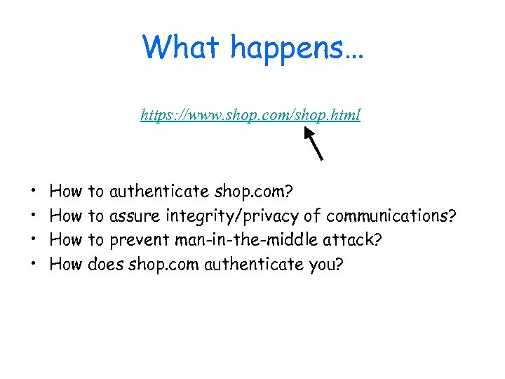 What happens… https: //www. shop. com/shop. html • • How to authenticate shop. com?