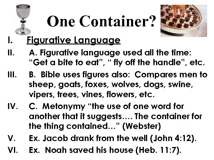 One Container? I. Figurative Language II. A. Figurative language used all the time: “Get