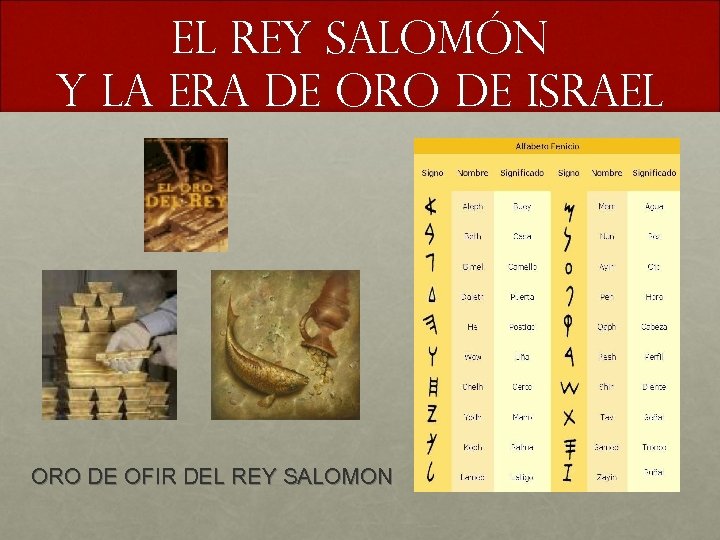 El rey Salomón y la era de oro de Israel ORO DE OFIR DEL