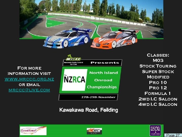 For more information visit www. mrccc. org. nz or email mrccc@live. com Kawakawa Road,