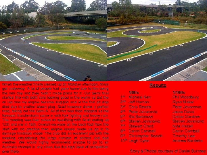 When the weather finally cleared up on Monday afternoon, finals got underway. A lot