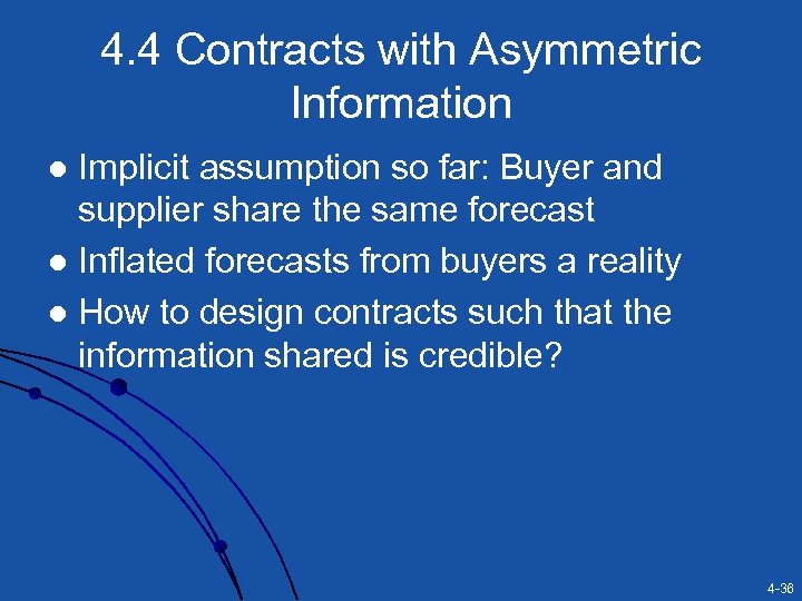 4. 4 Contracts with Asymmetric Information Implicit assumption so far: Buyer and supplier share