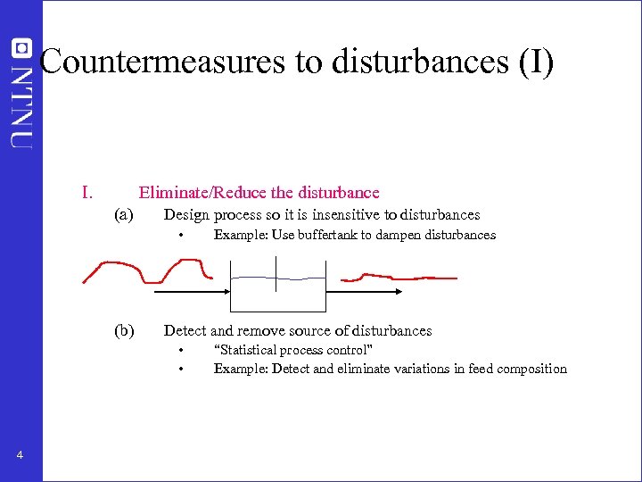 Countermeasures to disturbances (I) I. Eliminate/Reduce the disturbance (a) Design process so it is