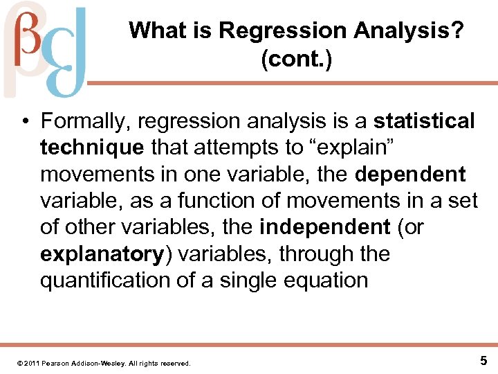 What is Regression Analysis? (cont. ) • Formally, regression analysis is a statistical technique