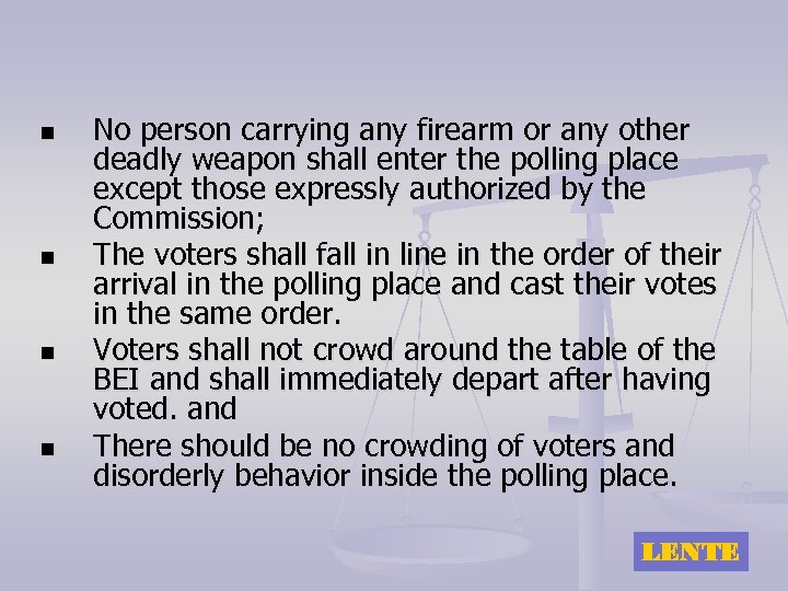 n n No person carrying any firearm or any other deadly weapon shall enter