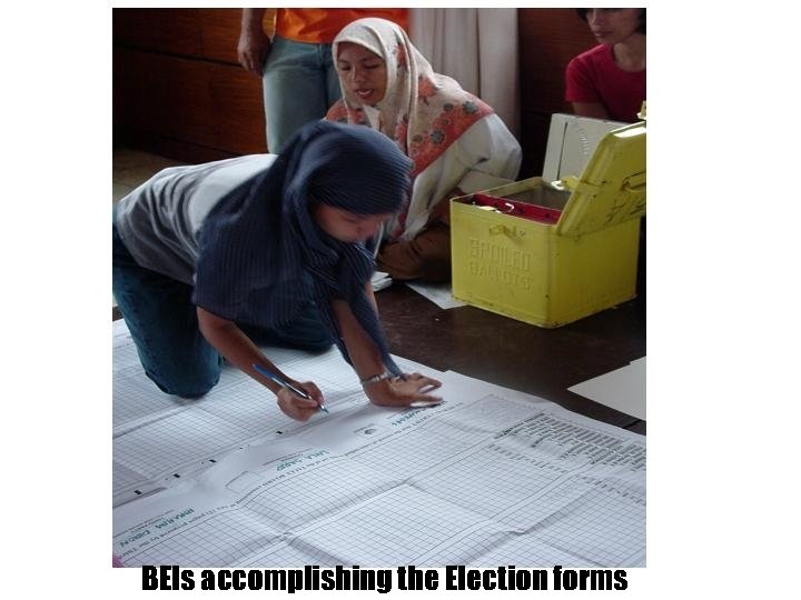 BEIs accomplishing the Election forms LENTE 