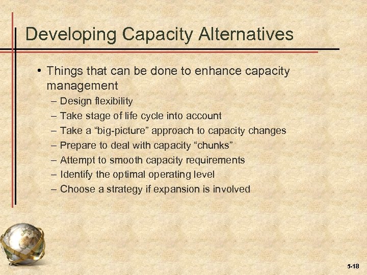 Chapter 5 Strategic Capacity Planning For Products And