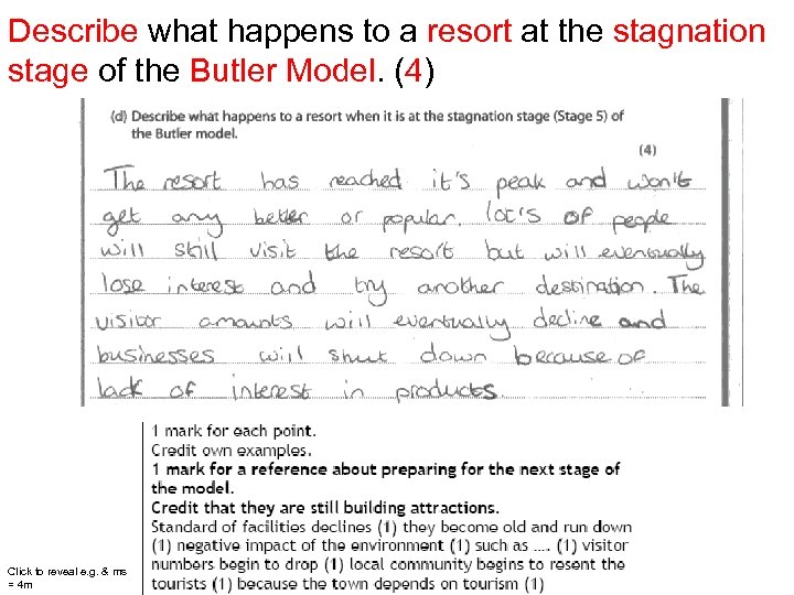 Describe what happens to a resort at the stagnation stage of the Butler Model.