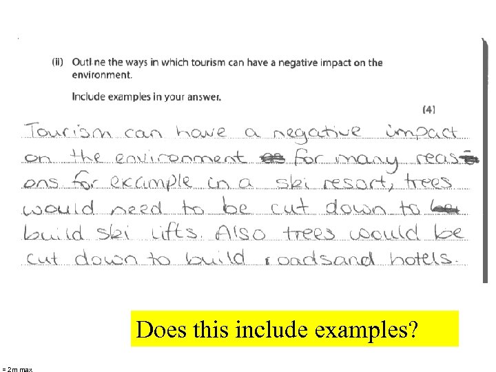 Does this include examples? = 2 m max 