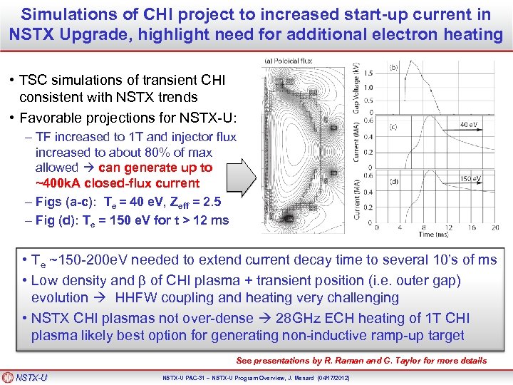 Simulations of CHI project to increased start-up current in NSTX Upgrade, highlight need for